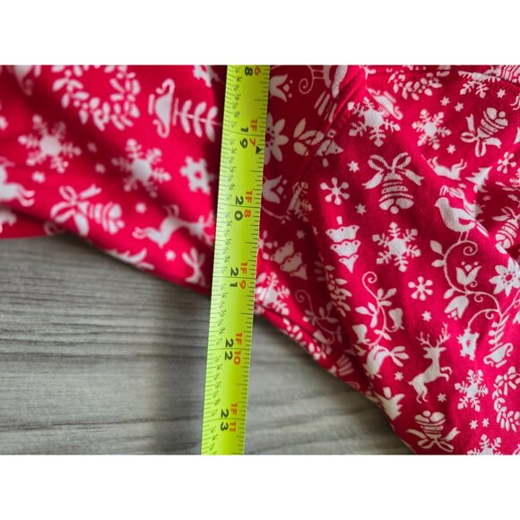 Lands End Womens 1X Mock Neck Long Sleeve Red & White Christmas Print Top - Picture 6 of 7